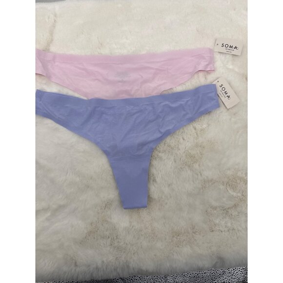 Soma Other - SOMA Embliss size XL Soft Stretch Thong Panty Pink & Purple NEW  X-Large 2 pair
